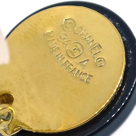 Chanel Artificial Pearl Dangle Earrings Clip-On Gold 94A - Picture 4 of 4